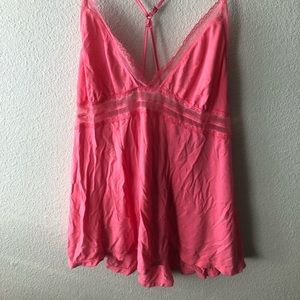 Victoria’s Secret | Pink lace lingerie set; with top and bottoms. Size Large